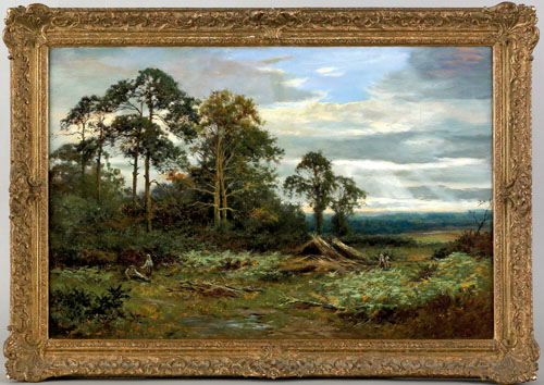 Appraisal: Benjamin Williams Leader British - oil on canvas landscape signed