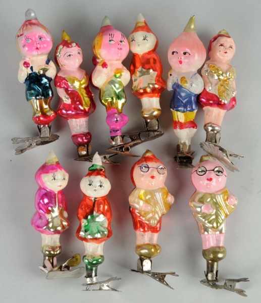 Appraisal: Lot of Christmas Russian Clip-On Ornaments Description All figural and