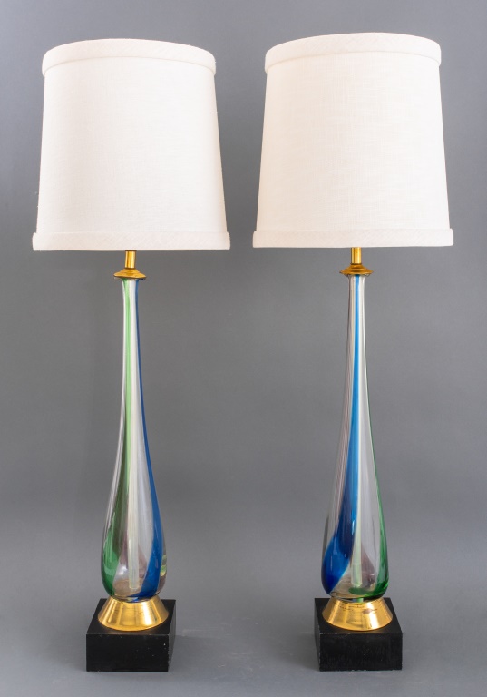 Appraisal: FULVIO BIANCONI ATTRIBUTED MURANO TABLE LAMPS PR Fulvio Bianconi Italian