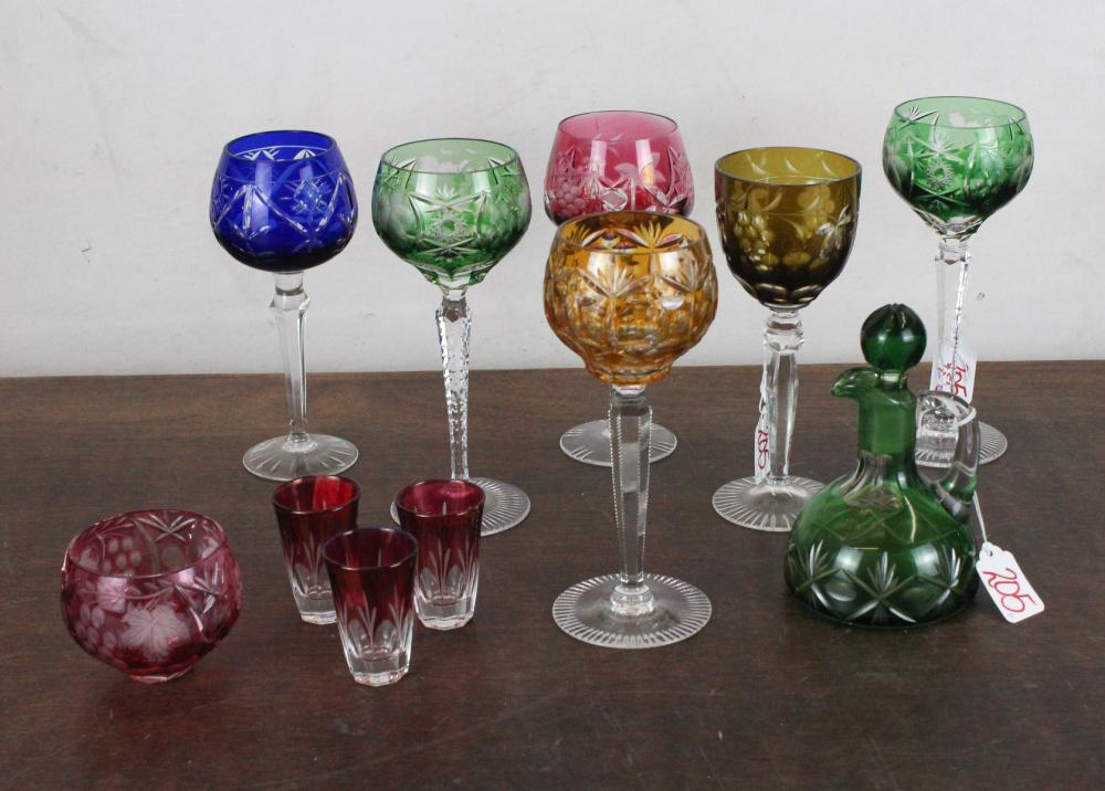 Appraisal: ELEVEN BOHEMIAN CUT TO CLEAR GLASS TABLEWARE ITEMS comprised of