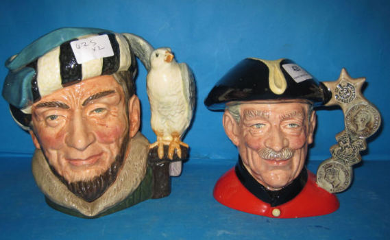 Appraisal: Royal Doulton Large Character Jugs Chelsea Pensioner D and The