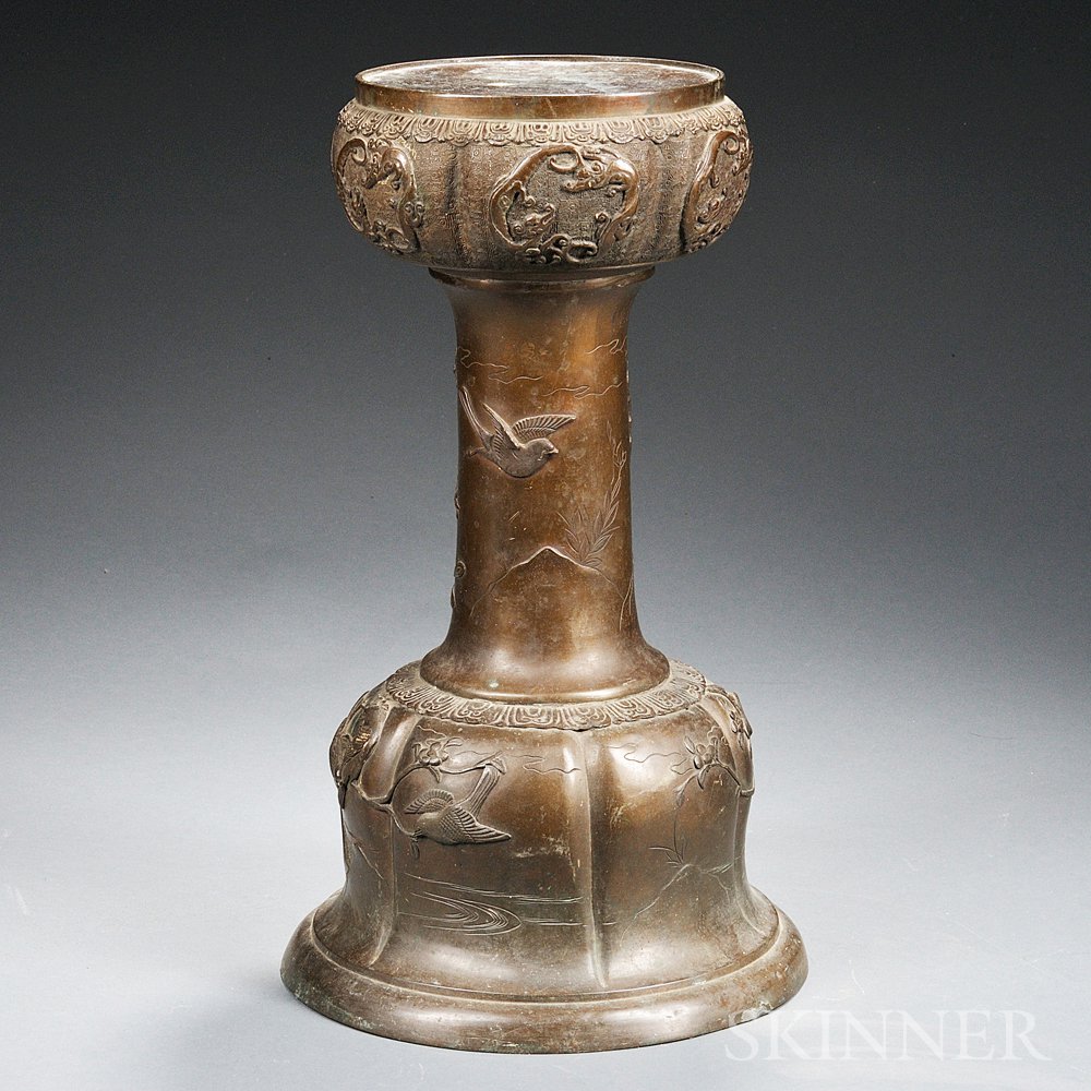 Appraisal: Bronze Pedestal Stand Japan late th century early th century