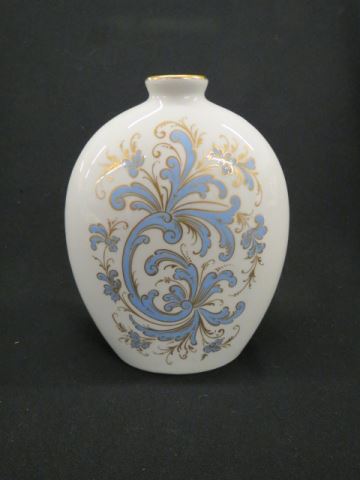 Appraisal: Porsgrund Norway Porcelain Vase stylized blue floral and gold excellent