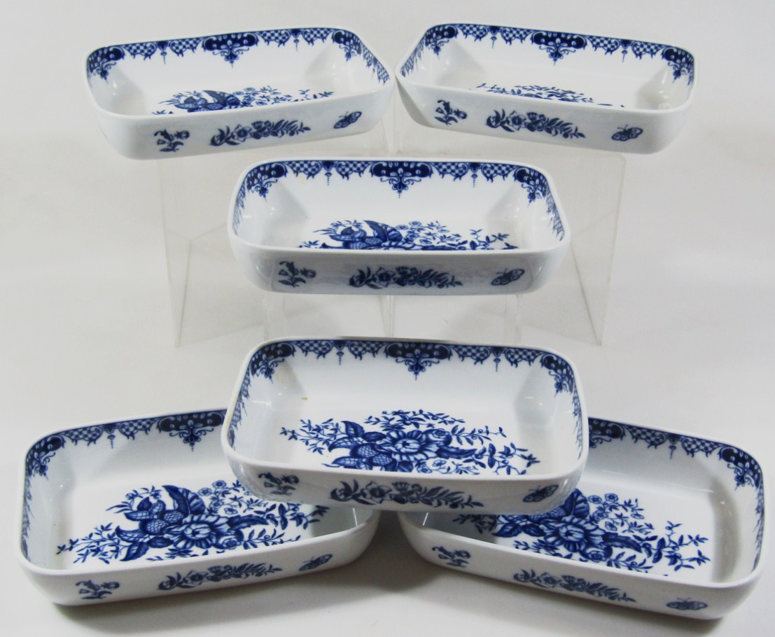 Appraisal: Six modern Royal Worcester oven-to-tableware blue and white dishes decorated