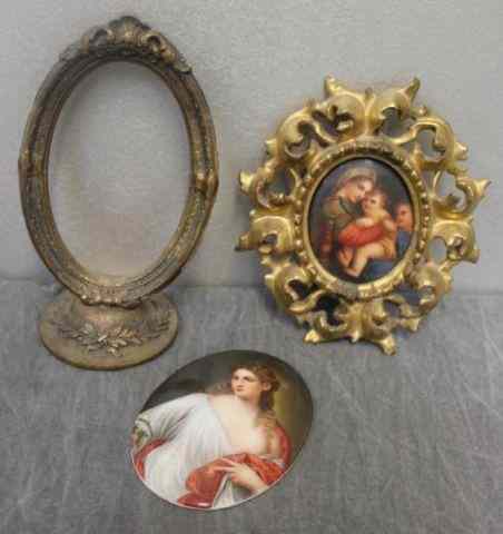 Appraisal: Two Porcelain Plaques One plaque in a gilt Florentine frame