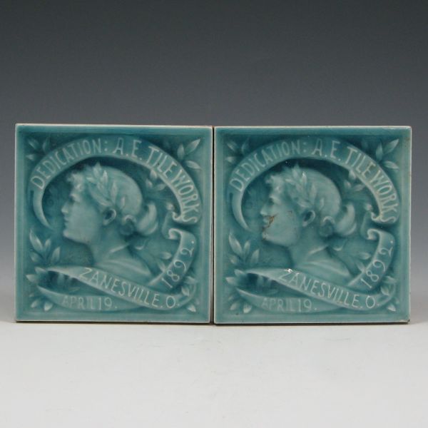 Appraisal: Two American Encaustic tiles from dedication ceremony on April Both