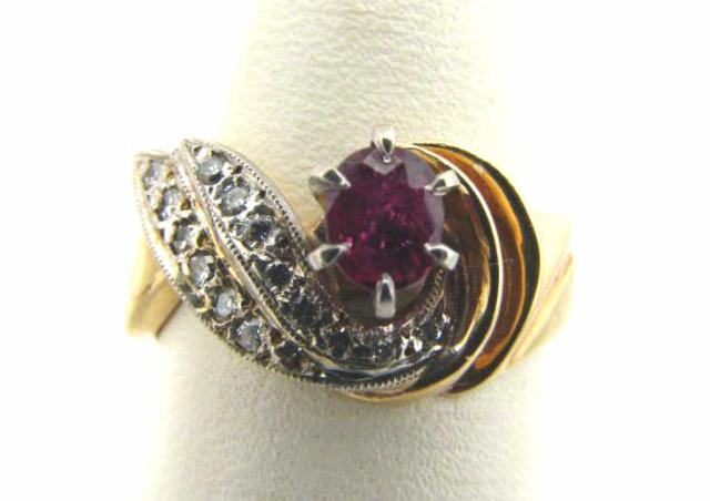 Appraisal: K Yellow Gold Ruby and Diamond Ring with approximately ct