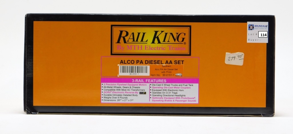 Appraisal: RAIL KING ALCO PA DIESEL AA O GAUGE TRAIN SET