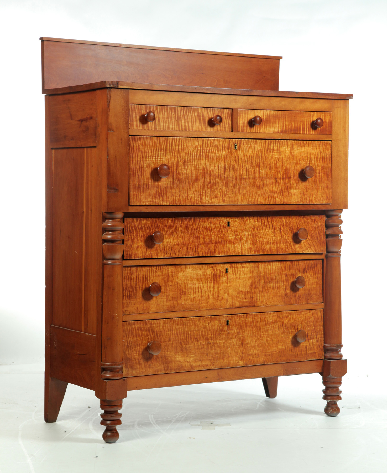 Appraisal: TRANSITIONAL SHERATON TO EMPIRE CHEST American nd quarter- th century