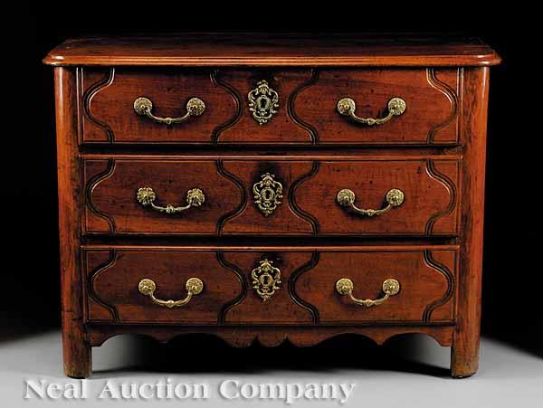 Appraisal: A Louis XV Fruitwood Commode th c the molded top