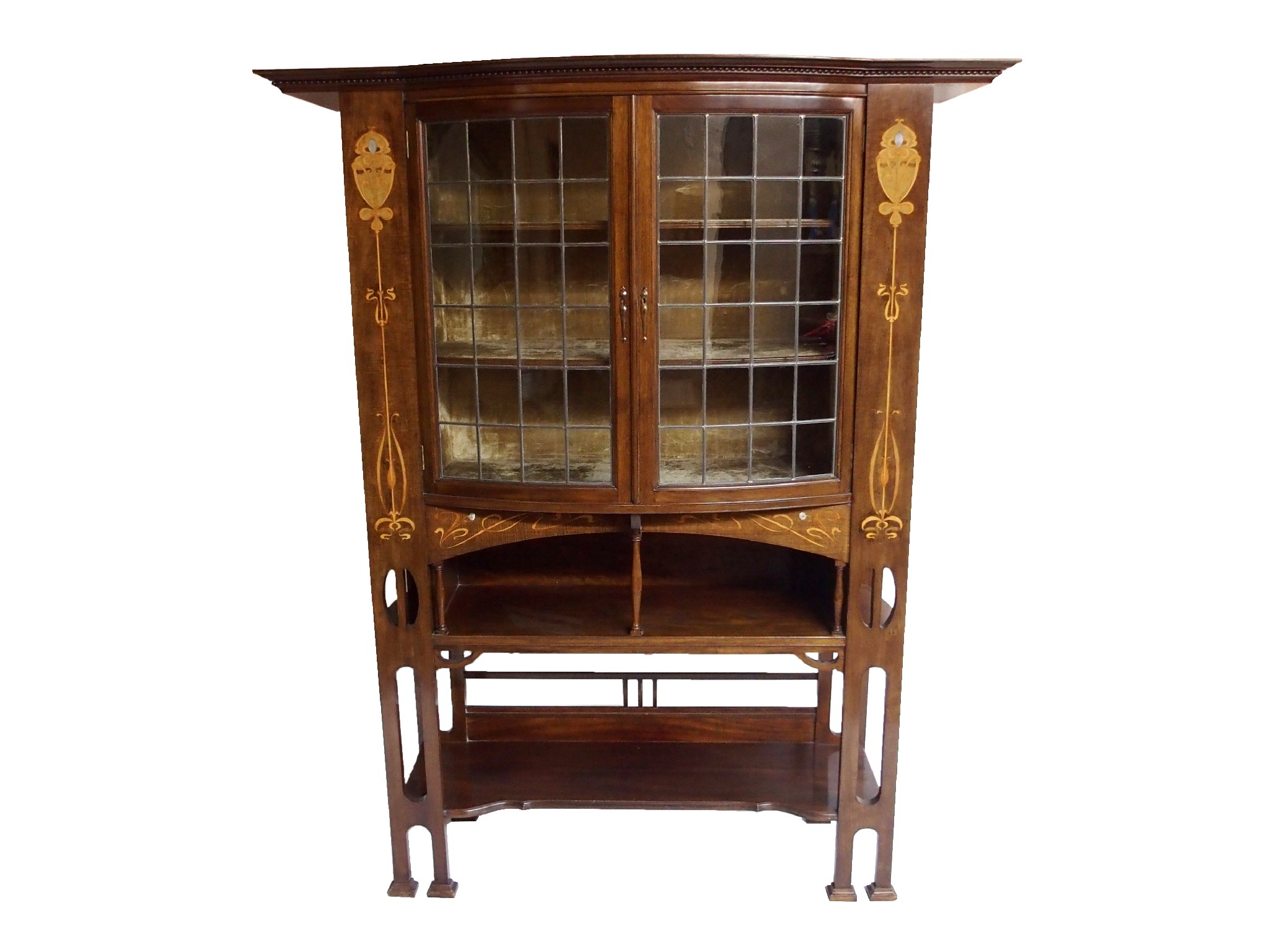 Appraisal: A Glasgow Style mahogany and inlaid display cabinetwith a pair