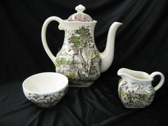 Appraisal: Wedgwood Old English Village Teapot creamer sugar