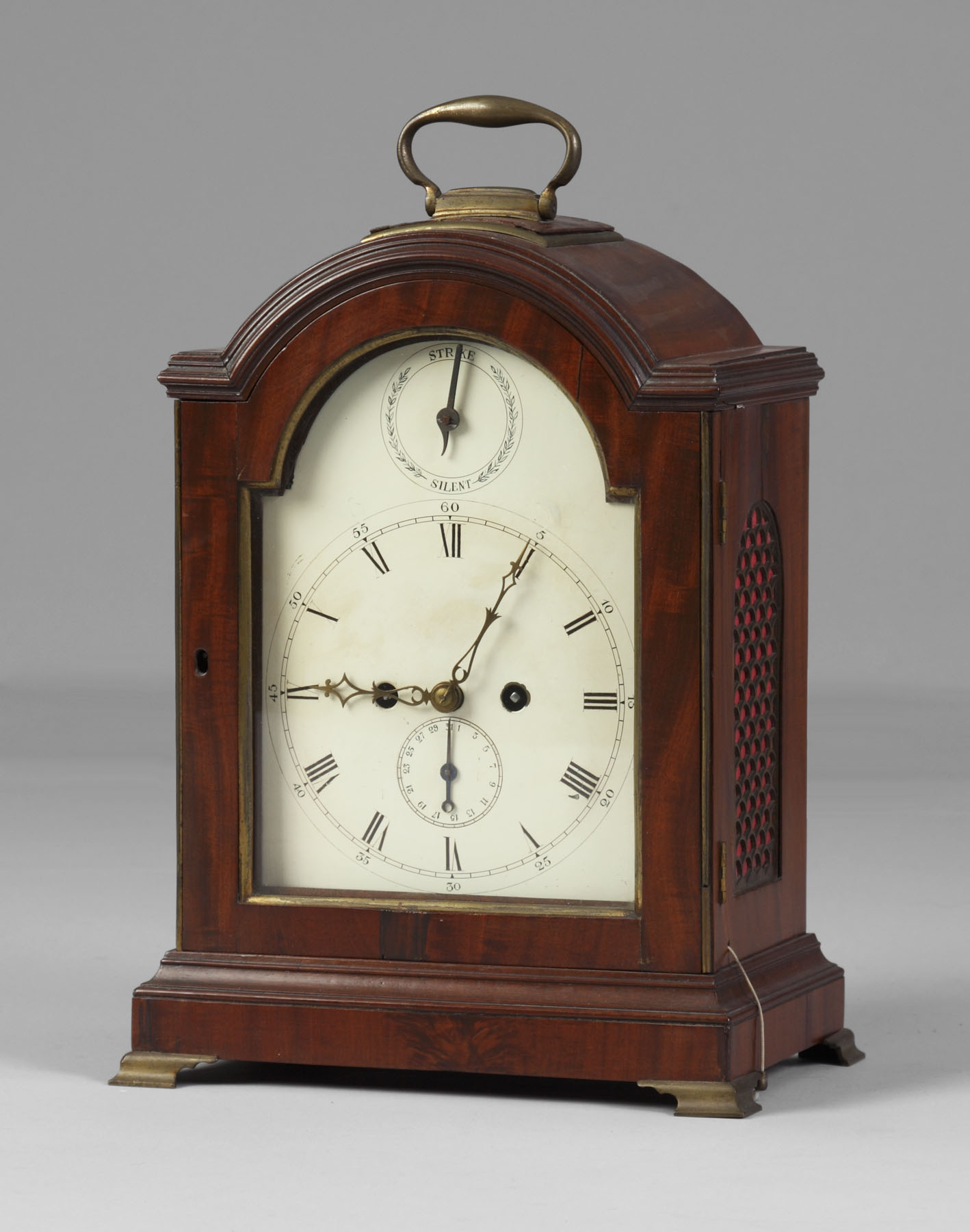 Appraisal: English Bracket Clock Mahogany case with original finish brass feet