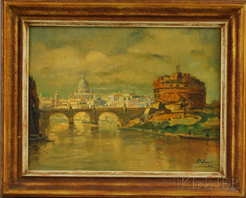 Appraisal: Otto Hamel German - View of Castel Sant'Angelo toward the