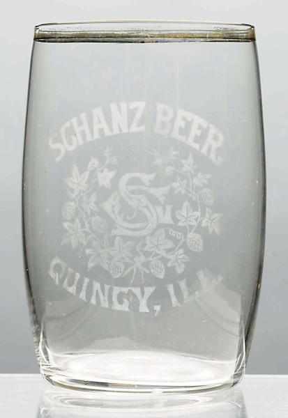 Appraisal: Schanz Beer Acid-Etched Glass Quicy IL Light imprint with some