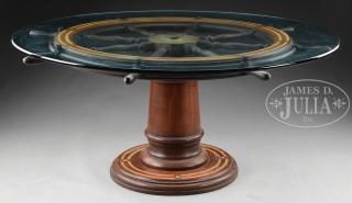 Appraisal: CUSTOM BENCHMADE SHIP'S WHEEL TABLE Circa American Engineering Company Philadelphia