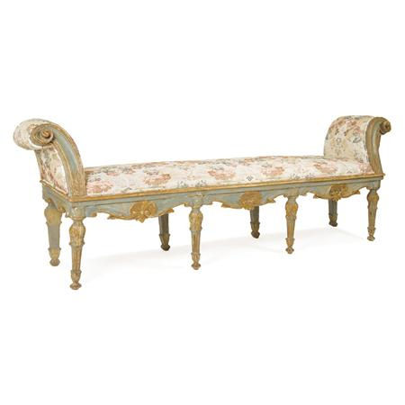 Appraisal: Italian Neoclassical Painted and Parcel Gilt Bench Estimate -