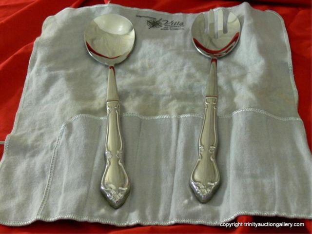 Appraisal: Imperial USA Stainless Serving Fork Spoon - Pattern name is