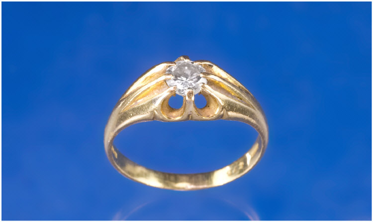 Appraisal: Gents ct Gold Diamond Ring Round Brilliant Cut Diamond Claw