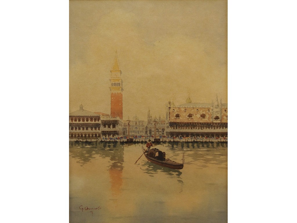 Appraisal: G Orignatio - Gondola approaching Venice watercolour signed x cm