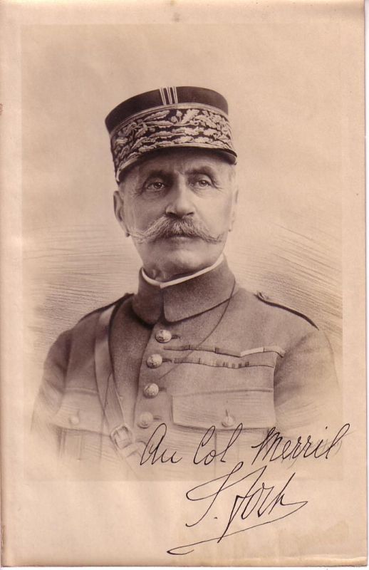 Appraisal: FOCH FERDINAND Photograph Signed and Inscribed Au Col Merril J