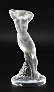 Appraisal: French Lalique Crystal Sculpture of a Nude Dancer FRANCE PRE