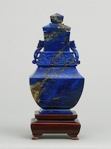 Appraisal: A Superbly Carved Lapis Lazuli Censor A very well carved