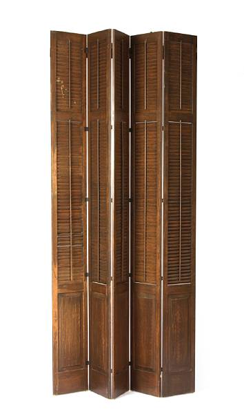 Appraisal: A pair of six panel louvered shutter screens height of