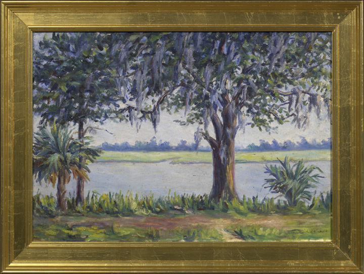 Appraisal: Virginia Randall McLaws American - Southern River Landscape with Palmettos