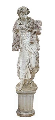 Appraisal: Cast stone garden statuary depicting allegorical representation of Ceres Demeter