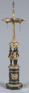 Appraisal: French bronze figural table lamp early th c '' h