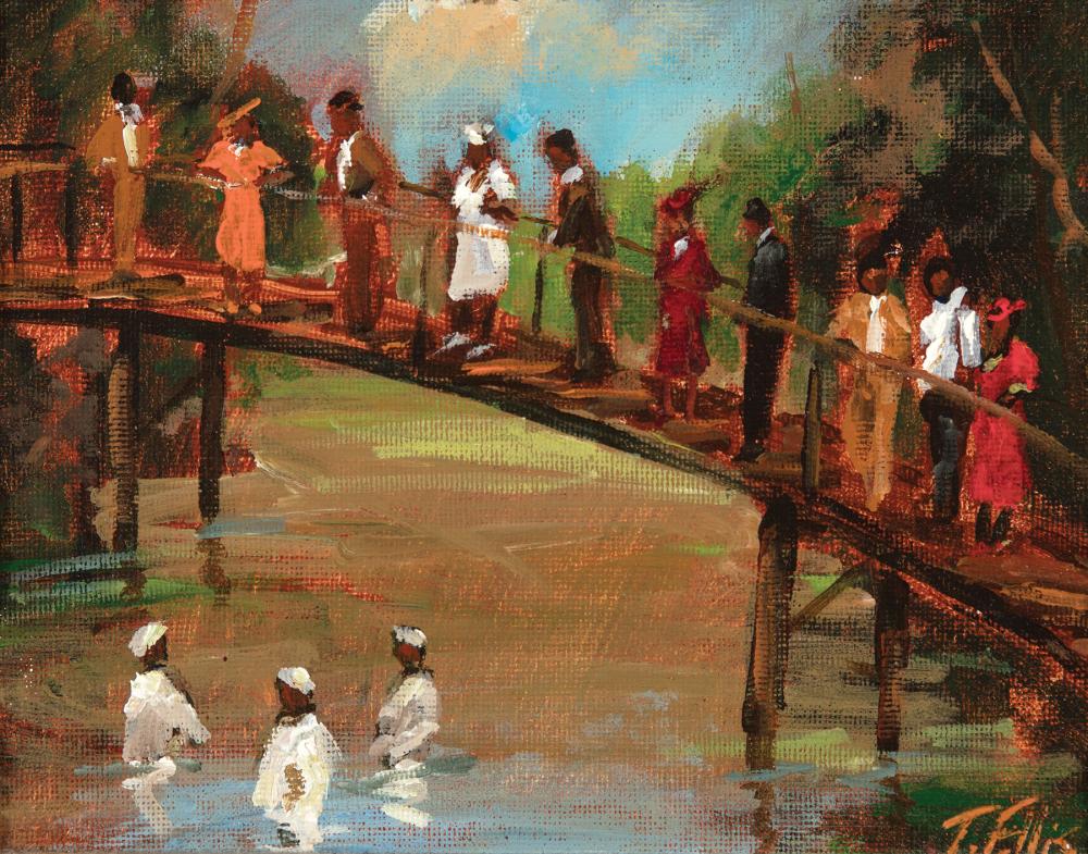 Appraisal: Ted Ellis American Louisiana b Baptism oil on canvas board