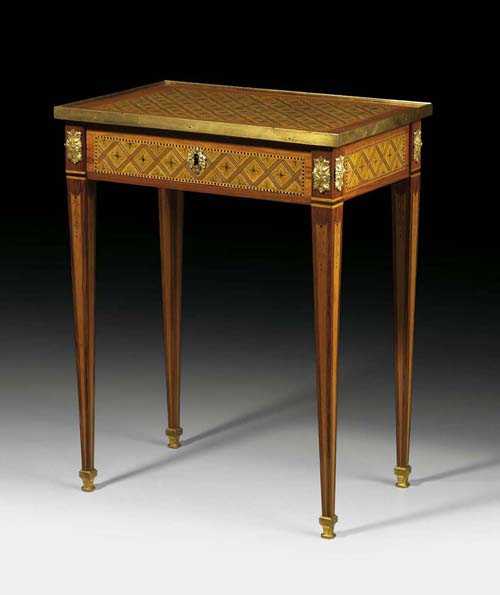 Appraisal: WRITING DESK A FLEURS Louis XVI stamped D DELOOSE Daniel