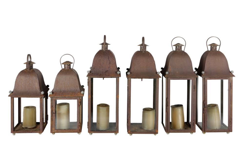 Appraisal: SIX IRON LANTERNSnot electrified Condition one large lantern missing a