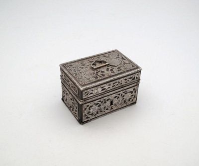 Appraisal: A silver mounted casket unmarked probably th century rectangular form