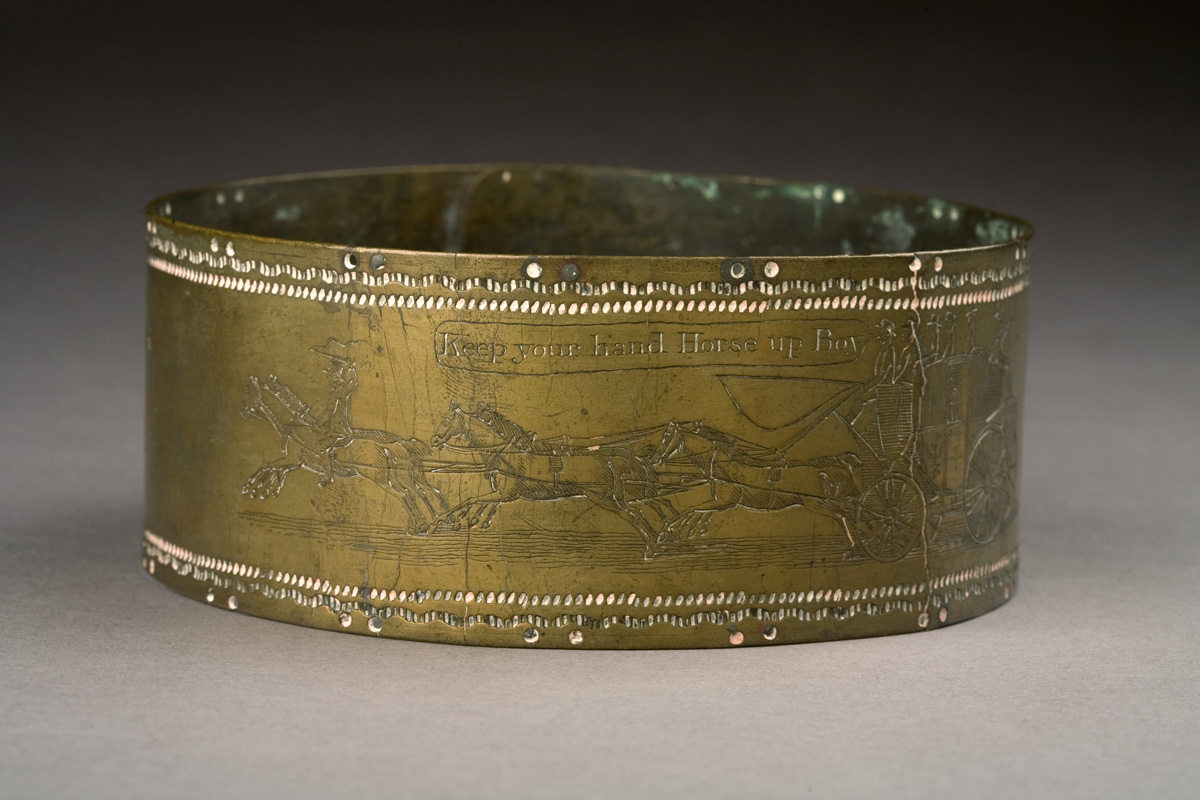 Appraisal: ENGLISH ENGRAVED BRASS ADJUSTABLE DOG COLLAR EARLY NINETEENTH CENTURY With