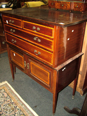 Appraisal: An Edwardian mahogany washstand chest adapted together with a mahogany