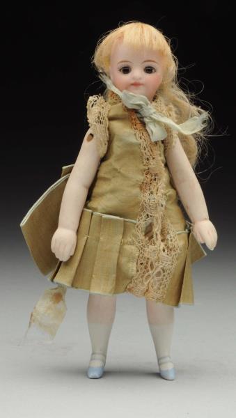 Appraisal: French all-bisque Doll With swivel neck stationary glass eyes tapered