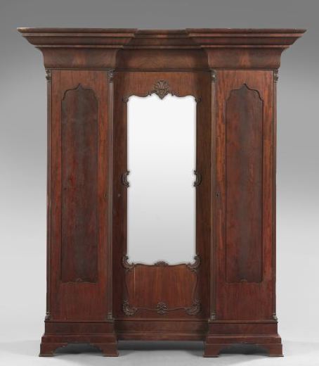 Appraisal: American Late Classical Figured Mahogany Armoire second quarter th century