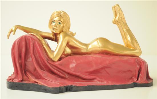 Appraisal: LAURENS Simon Hand-painted porcelain figure of Shirley Eaton The Golden