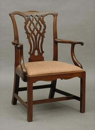 Appraisal: Chippendale-Style Mahogany Armchair x x in