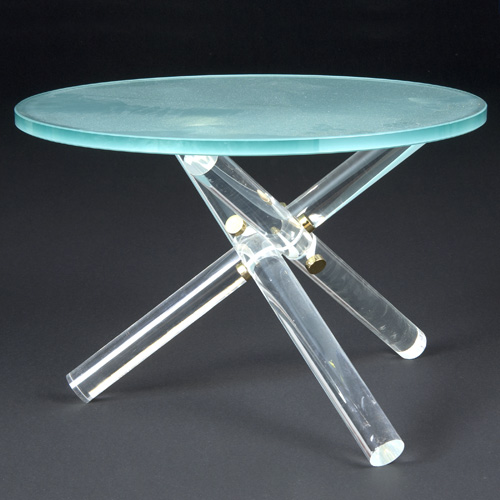 Appraisal: JAX Side table with frosted glass top on a lucite