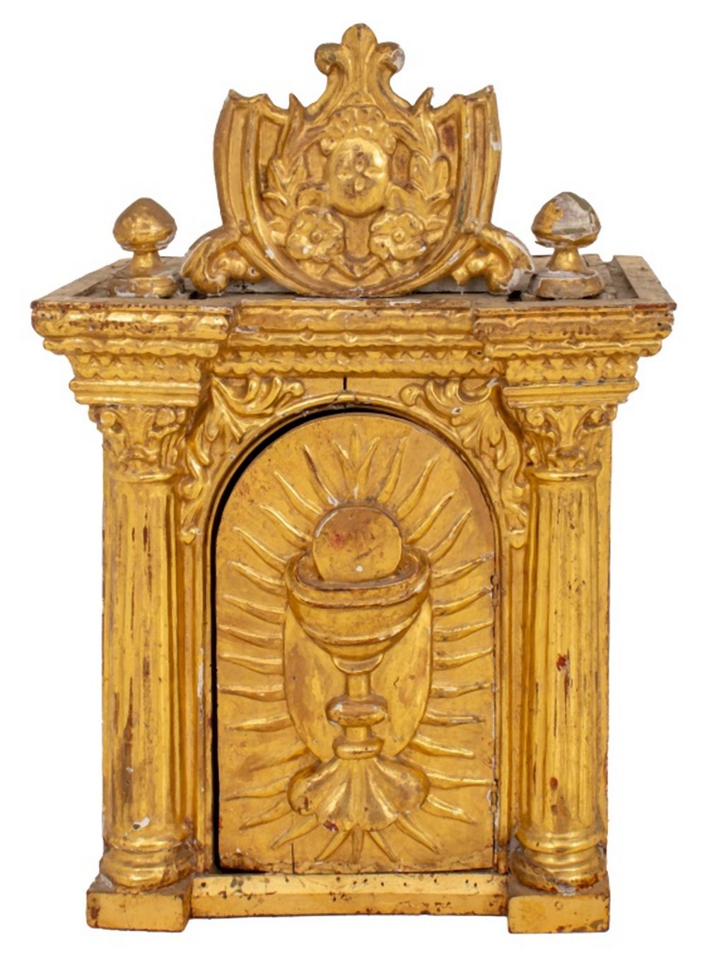 Appraisal: BAROQUE CARVED GILTWOOD TABERNACLE CABINET TH C Baroque carved gilt