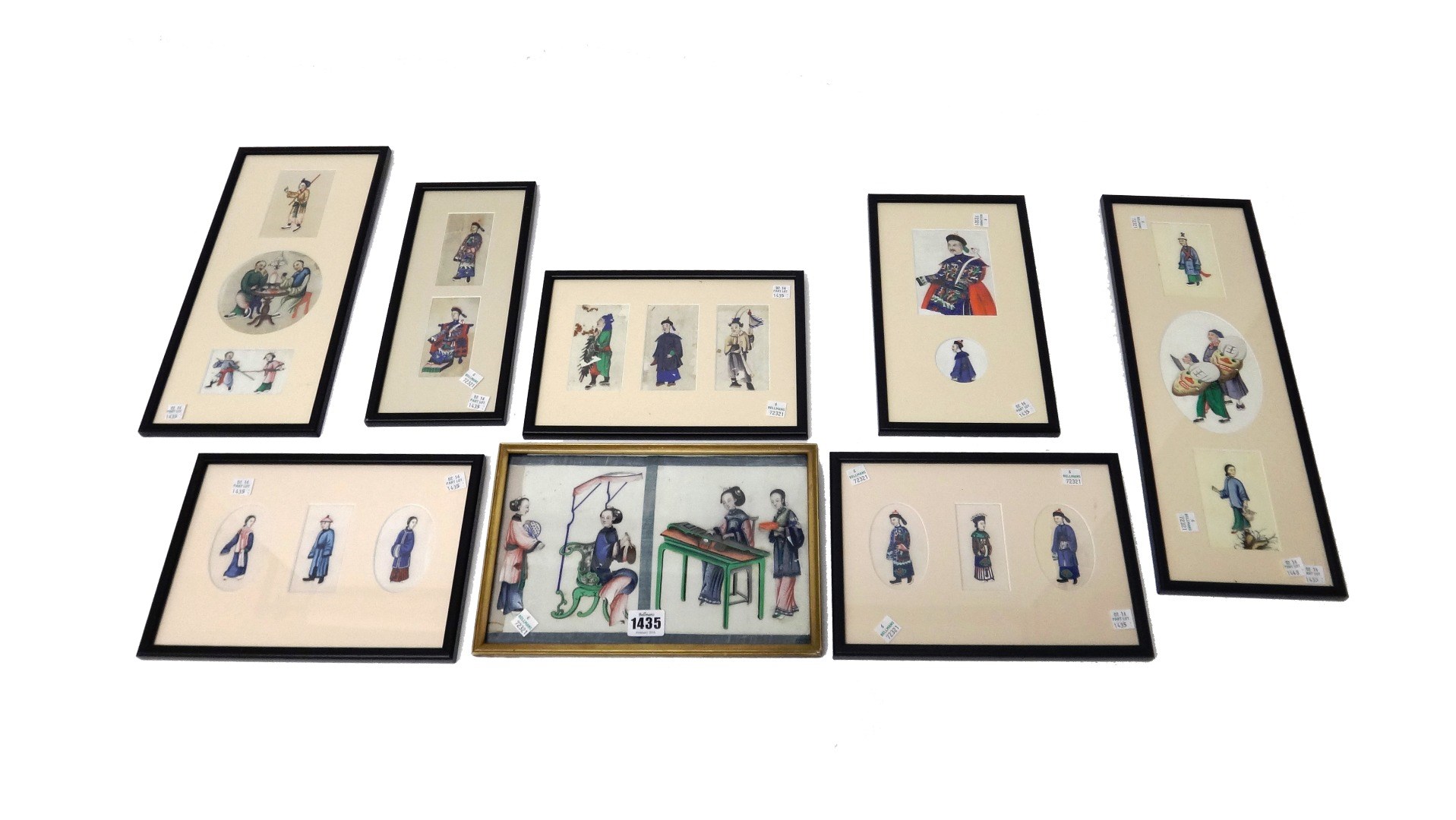 Appraisal: A group of twenty one Chinese rice paper paintings th