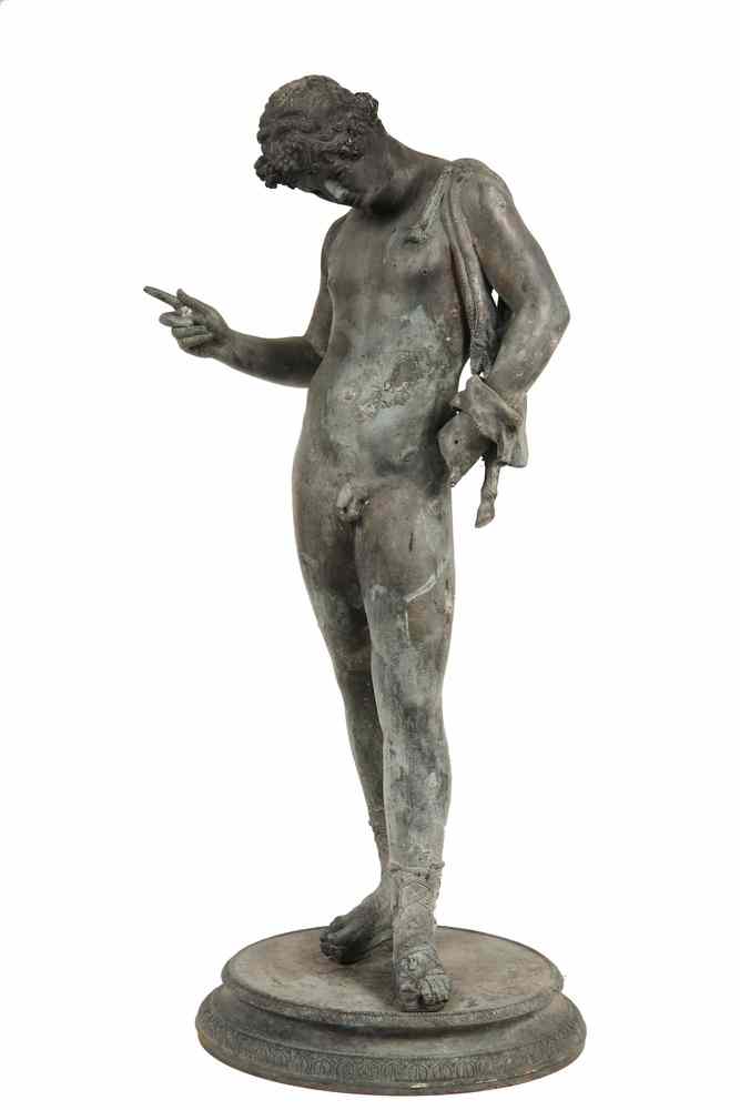 Appraisal: BRONZE GARDEN SCULPTURE - th c Bronze Replica of Classical