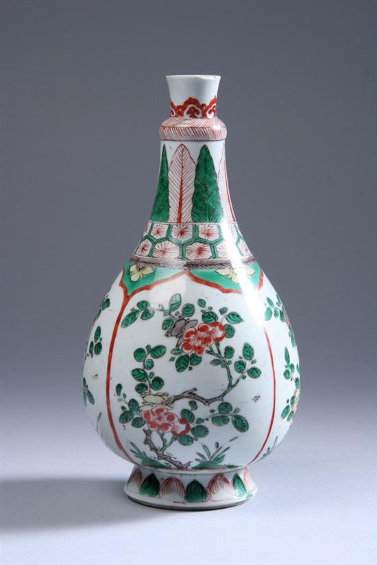 Appraisal: CHINESE FAMILLE VERTE PORCELAIN BOTTLE-FORM VASE Kangxi period With floral