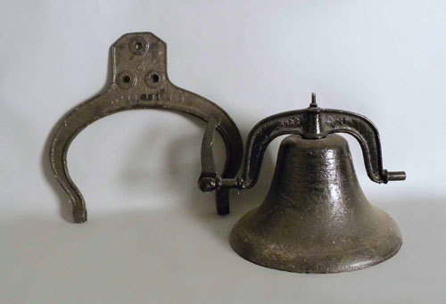 Appraisal: Cast iron bell stamped USA dia