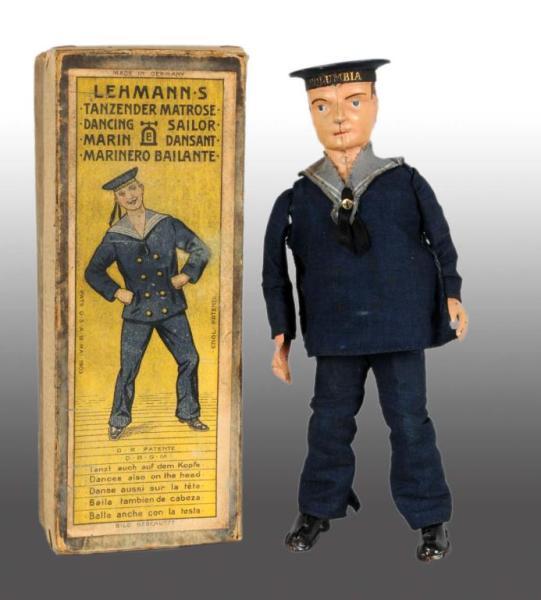 Appraisal: Tin Lehmann Sailor Wind-Up Toy Description German Working Columbia stamped