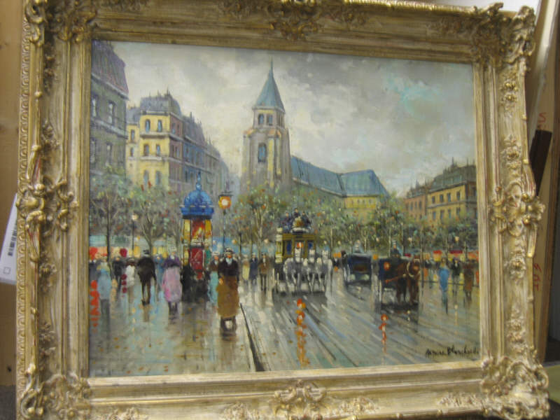 Appraisal: MANNER OF ANTOINE BLANCHARD FRENCH Parisian street scene oil on