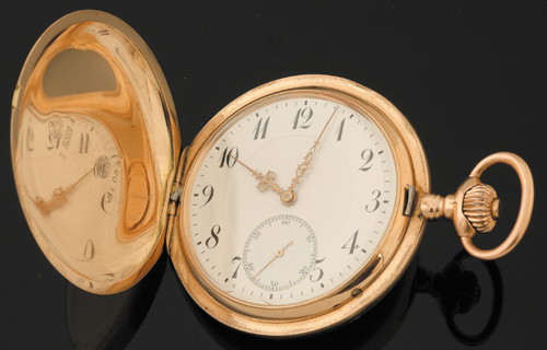 Appraisal: A Gents IWC gold pocketwatch Circa Lever movement crown wind